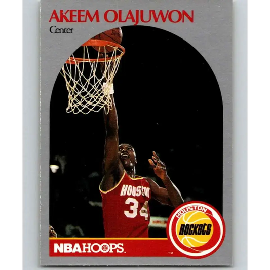 1990-91 Hoops #127 Hakeem Olajuwon NM-MT Houston Rockets Basketball Card - Basketball Card Single