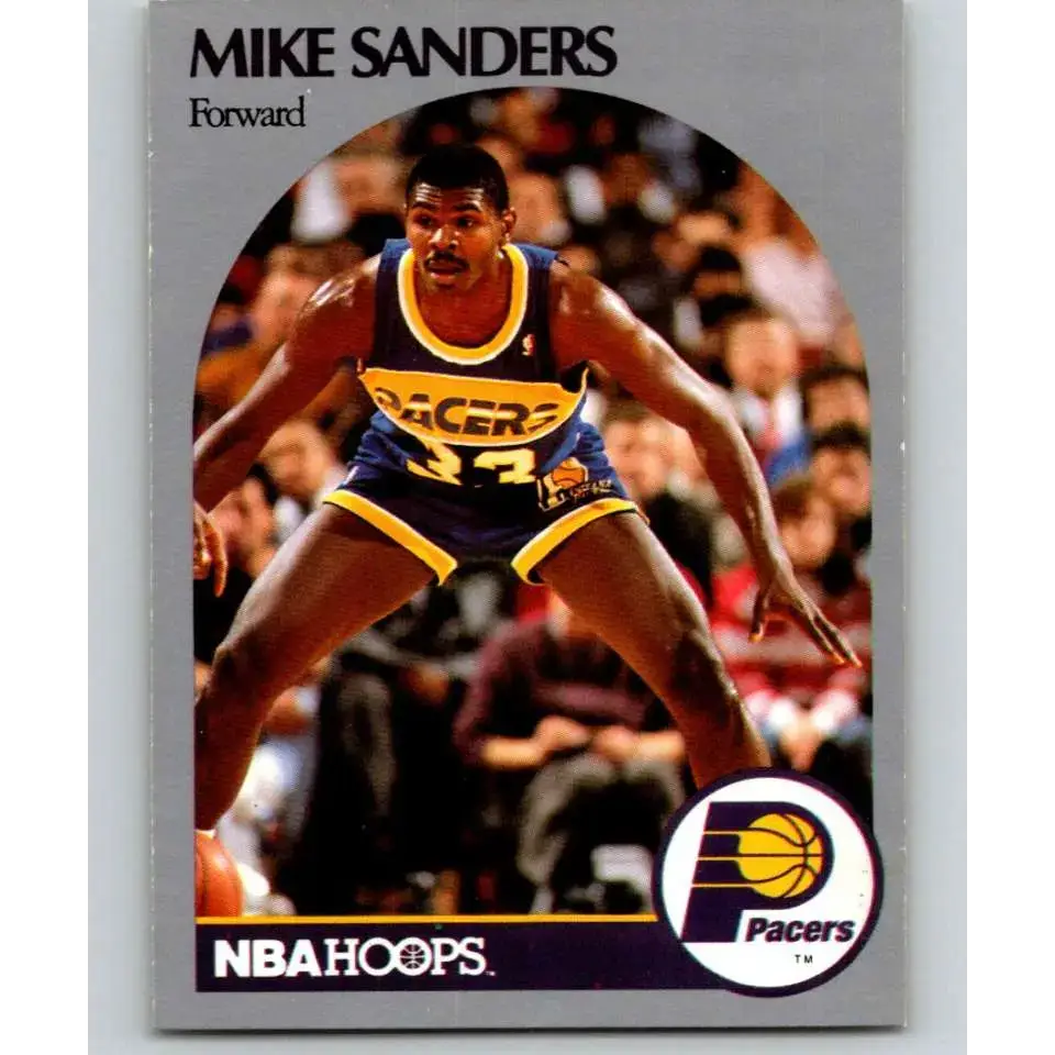1990-91 Hoops #137 Mike Sanders NM-MT Indiana Pacers Basketball Card - Basketball Card Single