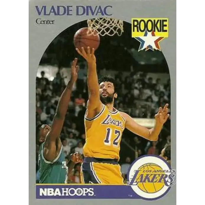 1990-91 Hoops #154 Vlade Divac NM-MT RC Rookie Los Angeles Lakers Basketball Card - Basketball Card Single