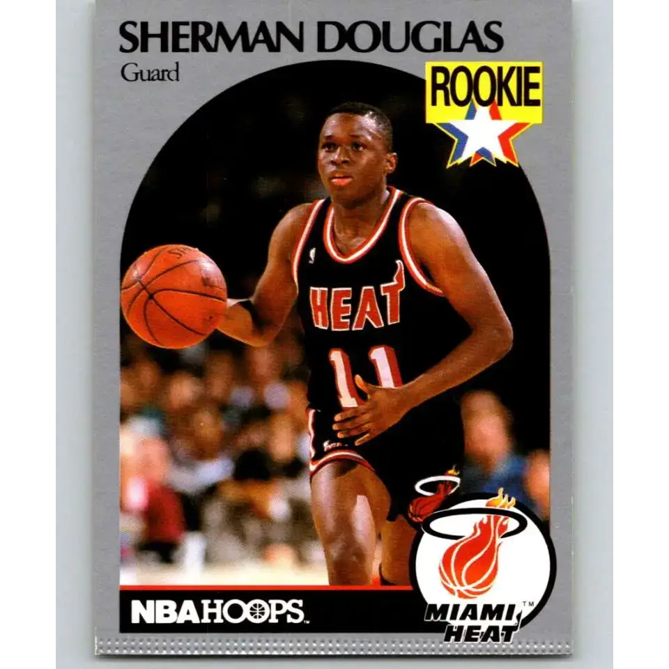 1990-91 Hoops #164 Sherman Douglas NM-MT RC Rookie Miami Heat Basketball Card - Basketball Card Single