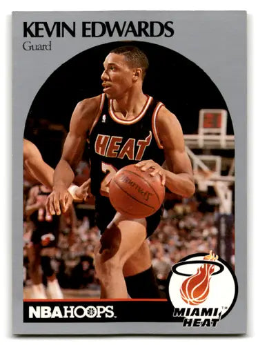 1990-91 Hoops #165 Kevin Edwards EX/NM Heat ID:82108 - Basketball Card Single