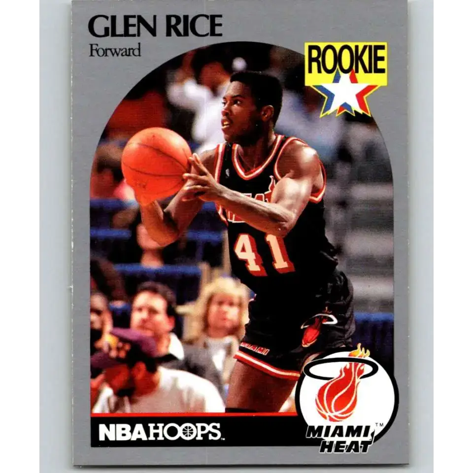 1990-91 Hoops #168 Glen Rice NM-MT RC Rookie Miami Heat Basketball Card - Basketball Card Single