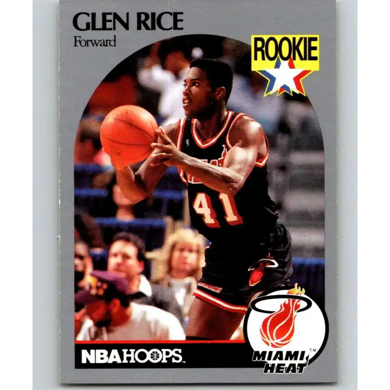 1990-91 Hoops #168 Glen Rice NM-MT RC Rookie Miami Heat Basketball Card - Basketball Card Single
