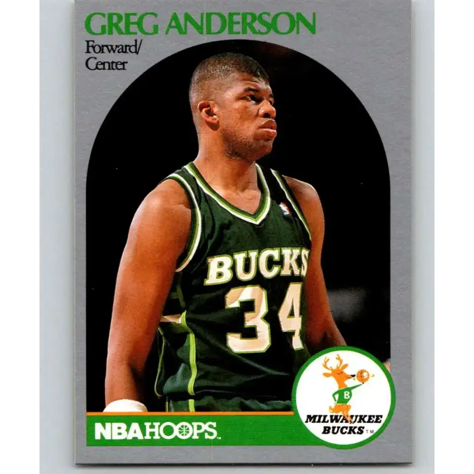1990-91 Hoops #173 Greg Anderson NM-MT Milwaukee Bucks Basketball Card - Basketball Card Single