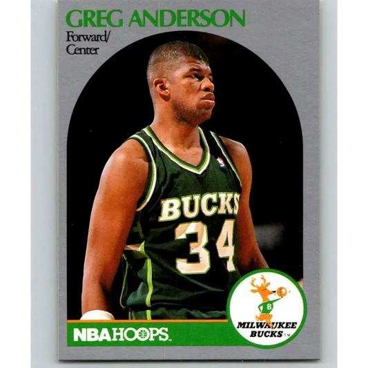 1990-91 Hoops #173 Greg Anderson NM-MT Milwaukee Bucks Basketball Card - Basketball Card Single