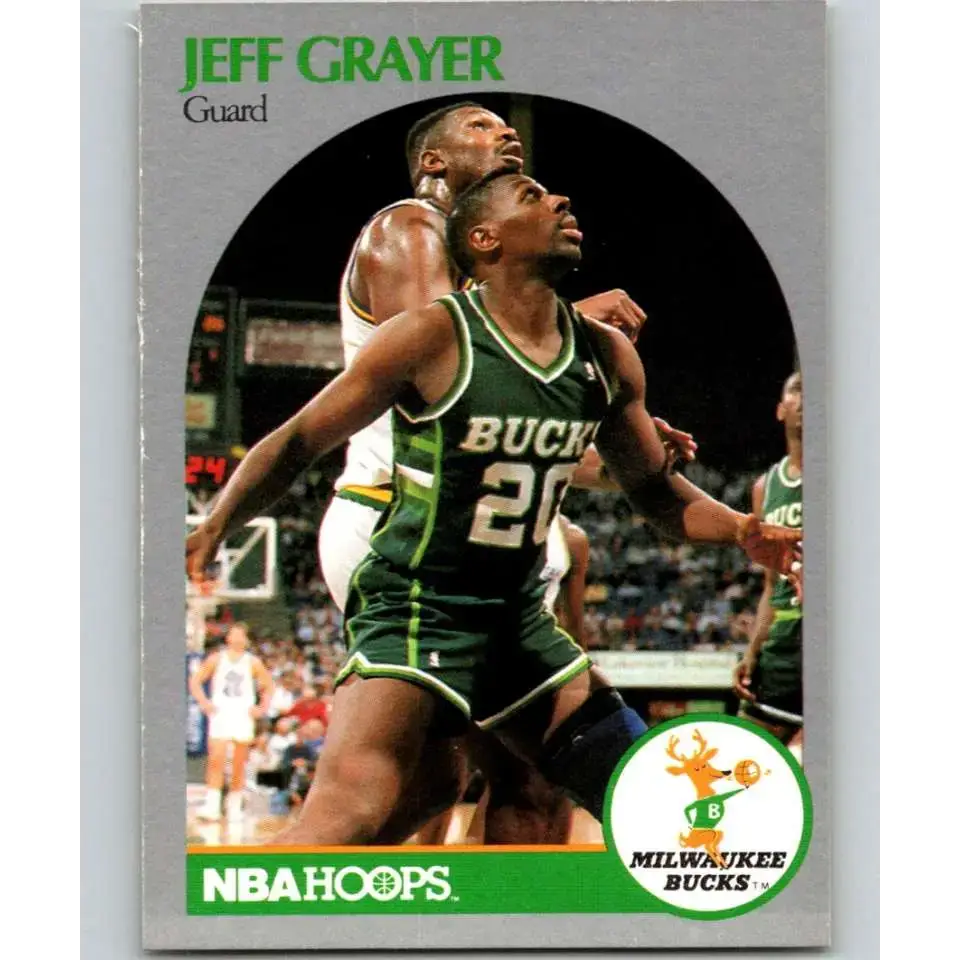 1990-91 Hoops #174 Jeff Grayer NM-MT RC Rookie Milwaukee Bucks Basketball Card - Basketball Card Single