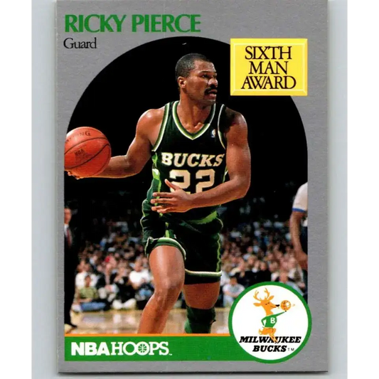1990-91 Hoops #179 Ricky Pierce NM-MT Milwaukee Bucks Basketball Card - Basketball Card Single