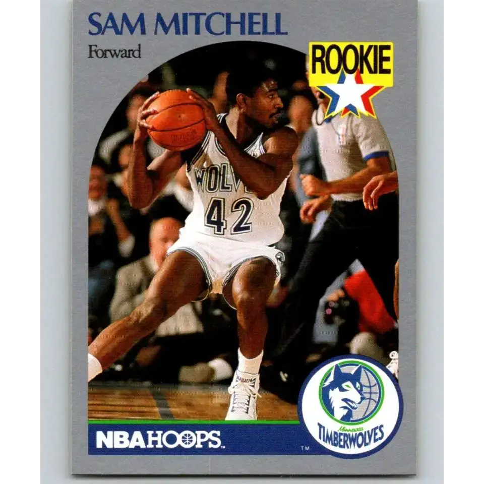 1990-91 Hoops #188 Sam Mitchell NM-MT RC Rookie Minnesota Timberwolves Basketball Card - Basketball Card Single