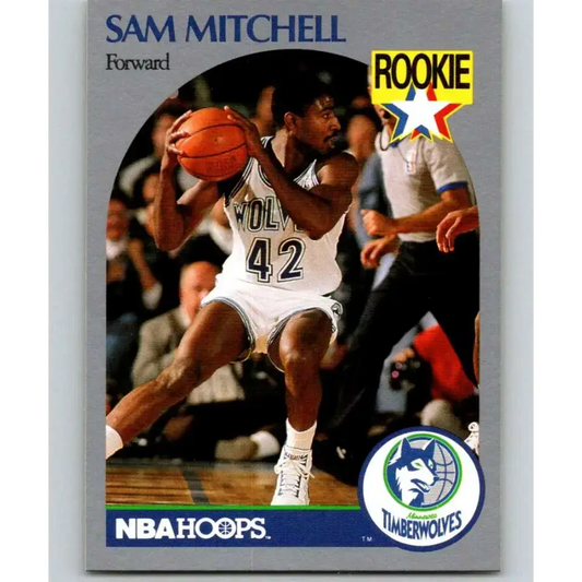 1990-91 Hoops #188 Sam Mitchell NM-MT RC Rookie Minnesota Timberwolves Basketball Card - Basketball Card Single