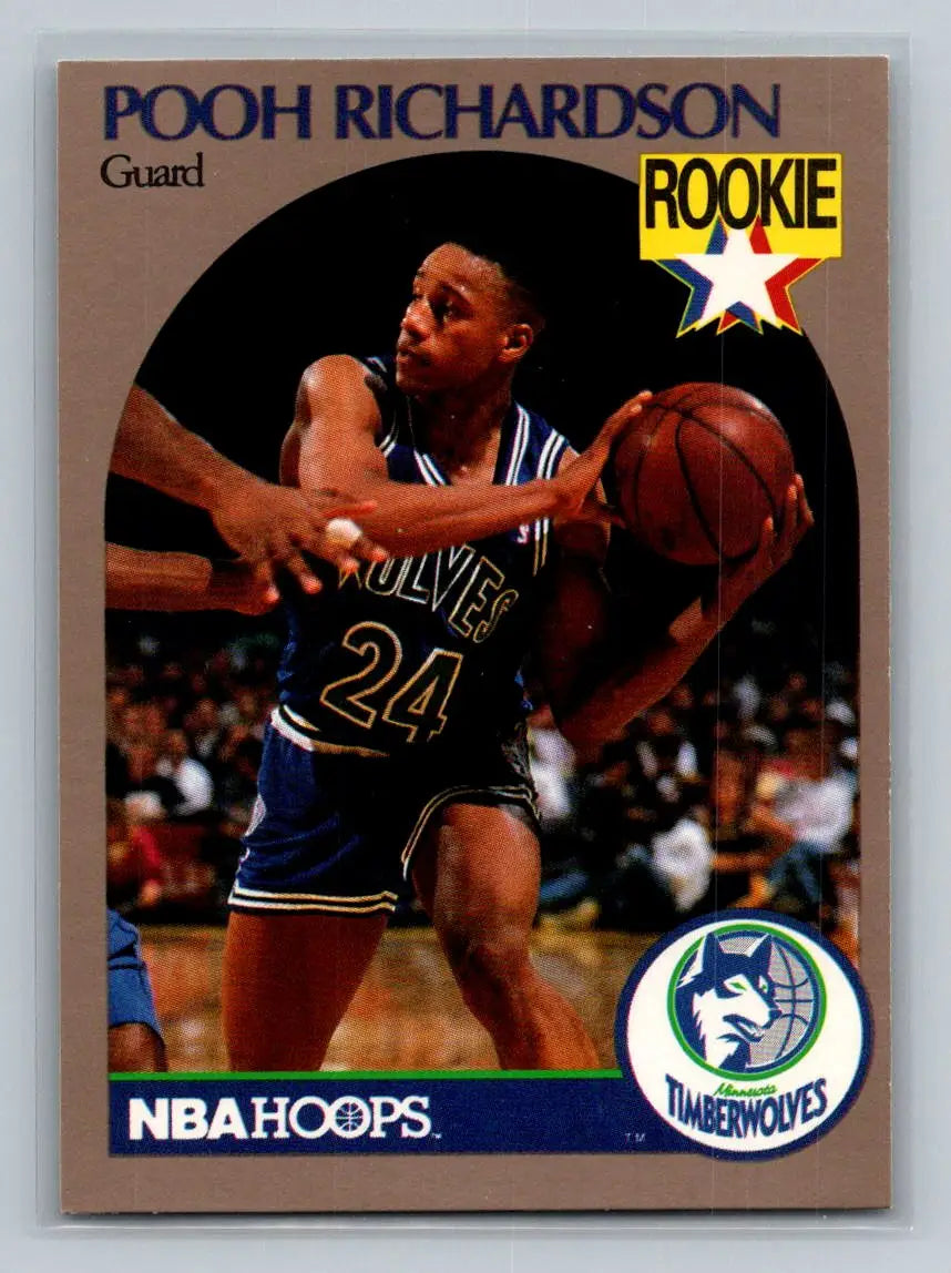1990-91 Hoops #190 Pooh Richardson Minnesota Timberwolves Rookie - Basketball Card Single
