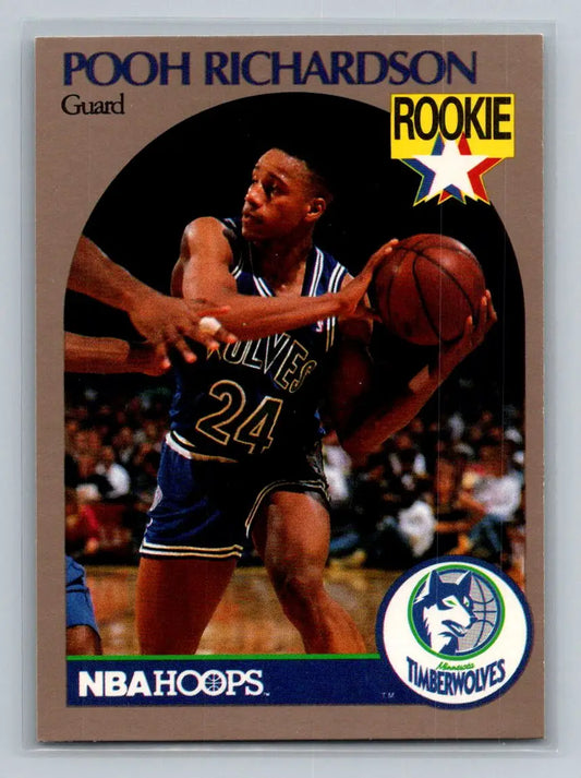 1990-91 Hoops #190 Pooh Richardson Minnesota Timberwolves Rookie - Basketball Card Single