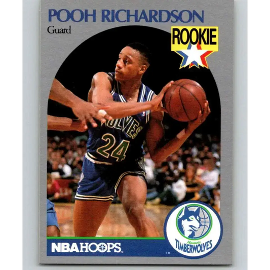1990-91 Hoops #190 Pooh Richardson NM-MT RC Rookie Minnesota Timberwolves Basketball Card - Basketball Card Single