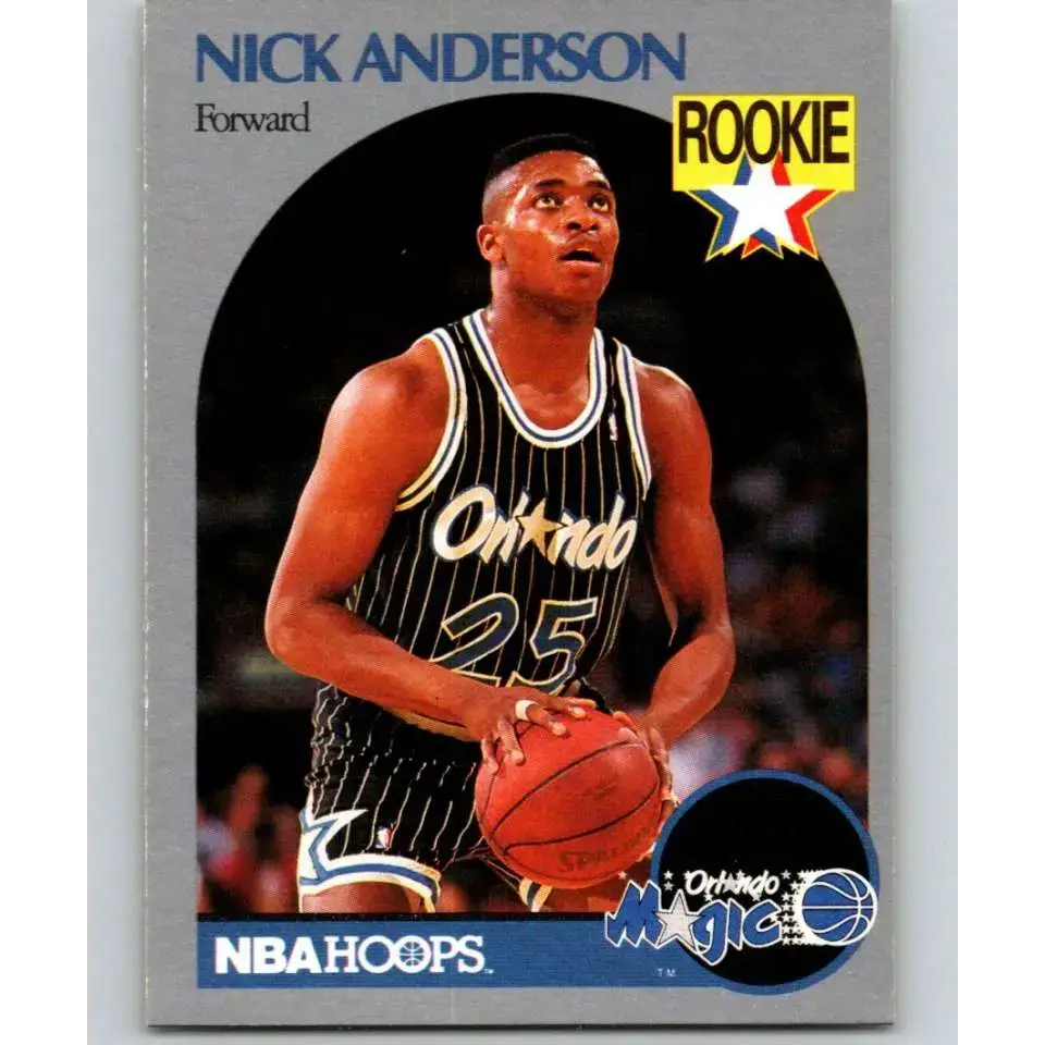 1990-91 Hoops #214 Nick Anderson NM-MT RC Rookie Orlando Magic Basketball Card - Basketball Card Single