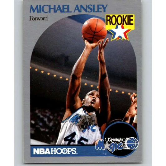1990-91 Hoops #215 Michael Ansley UER NM-MT RC Rookie Orlando Magic Basketball Card - Basketball Card Single