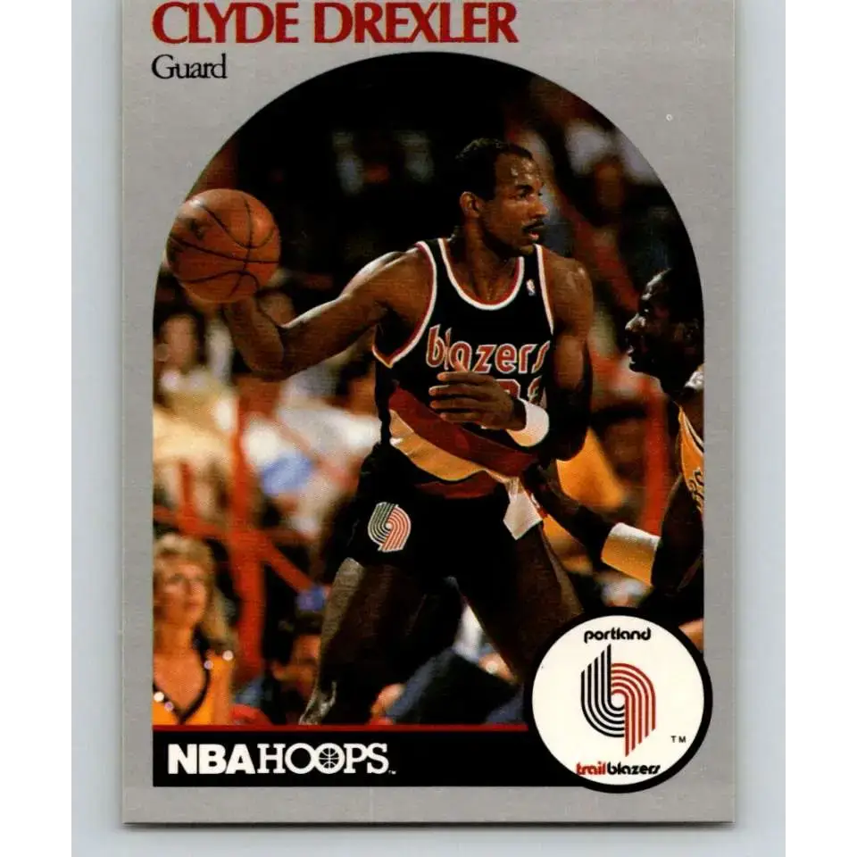 1990-91 Hoops #245 Clyde Drexler NM-MT Portland Trail Blazers Basketball Card - Basketball Card Single