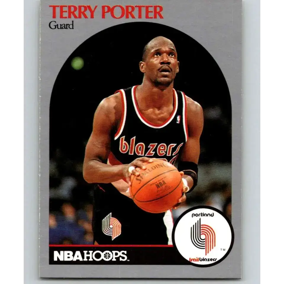 1990-91 Hoops #249a Terry Porter ERR NM-MT Portland Trail Blazers Basketball Card - Basketball Card Single