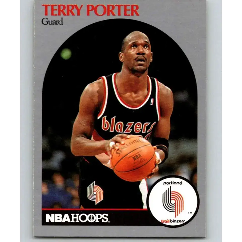 1990-91 Hoops #249a Terry Porter ERR NM-MT Portland Trail Blazers Basketball Card - Basketball Card Single