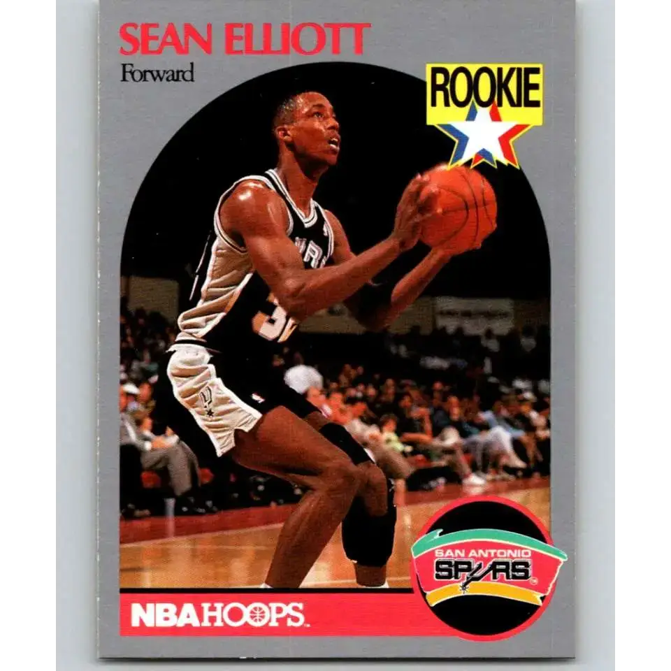 1990-91 Hoops #267 Sean Elliott NM-MT RC Rookie San Antonio Spurs Basketball Card - Basketball Card Single