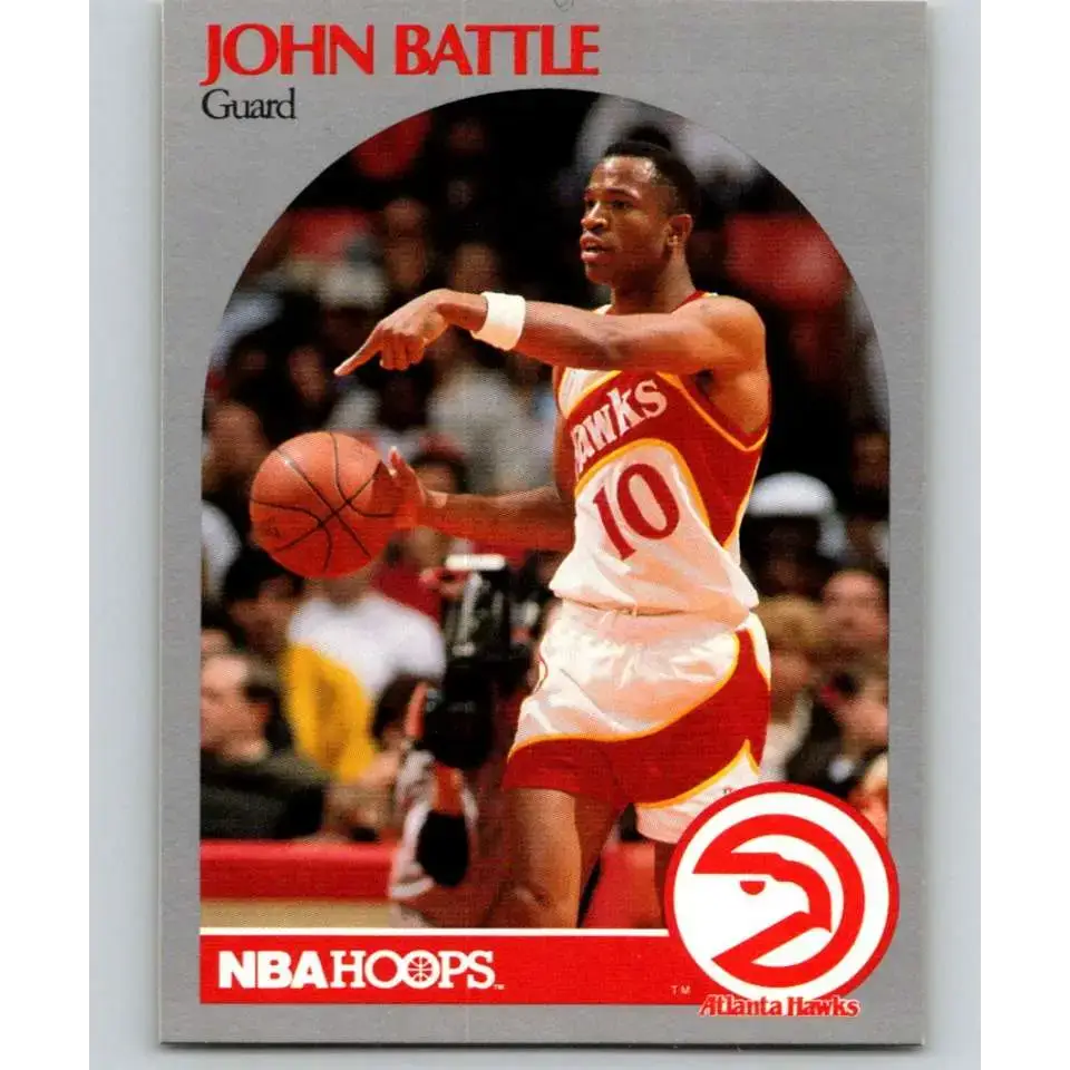 1990-91 Hoops #27 John Battle NM-MT Atlanta Hawks Basketball Card - Basketball Card Single
