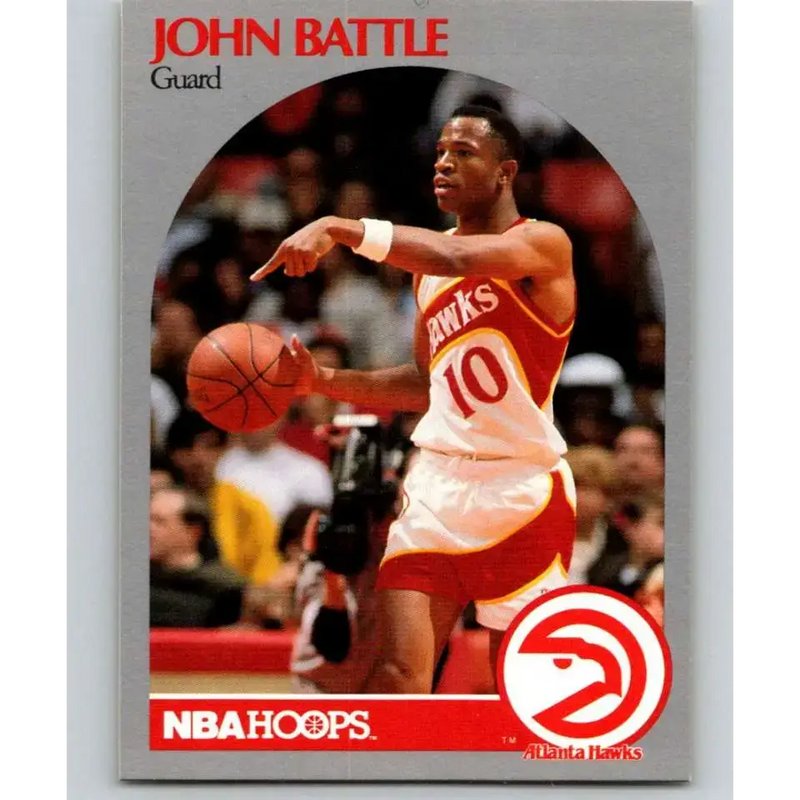 1990-91 Hoops #27 John Battle NM-MT Atlanta Hawks Basketball Card - Basketball Card Single