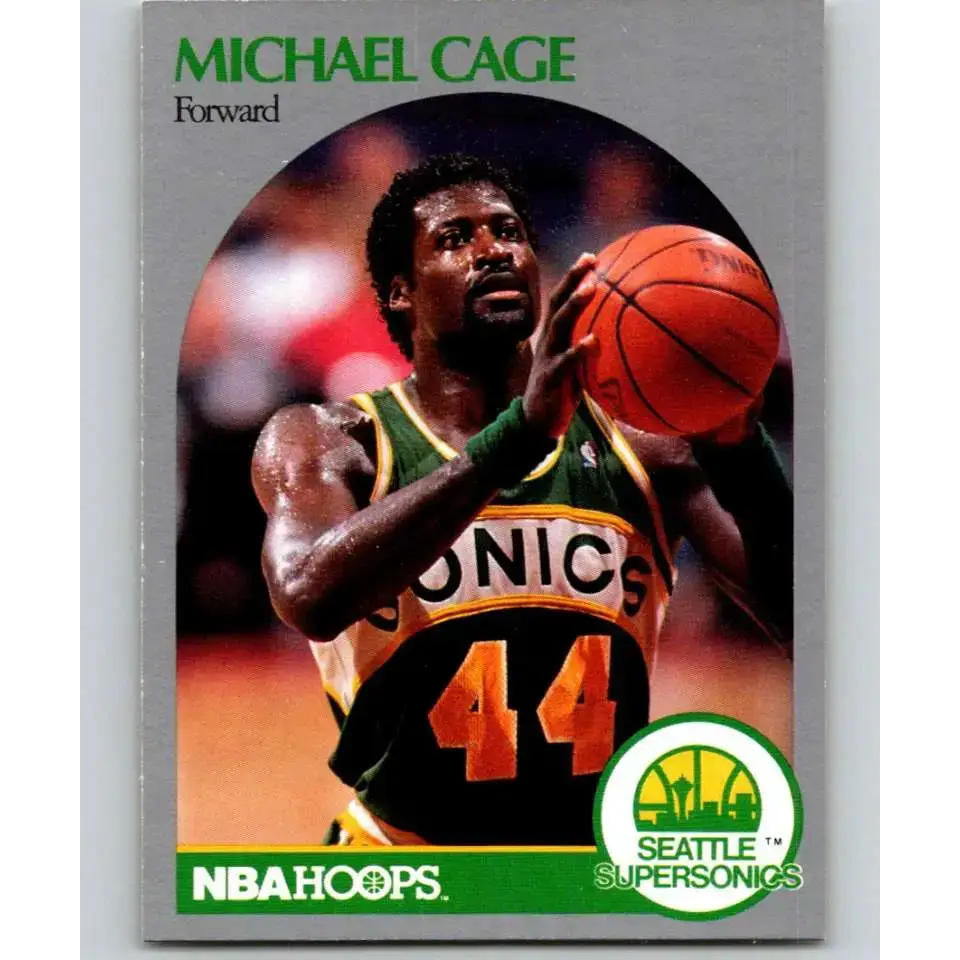 1990-91 Hoops #275 Michael Cage UER NM-MT Seattle SuperSonics Basketball Card - Basketball Card Single