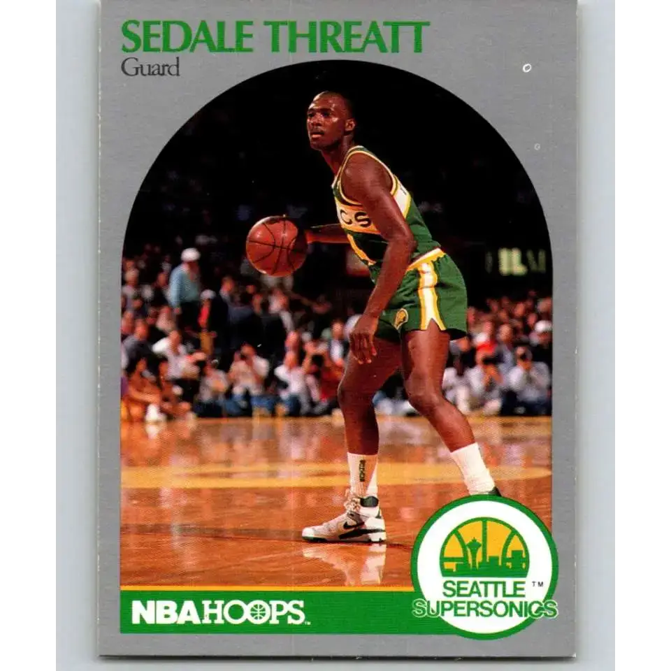 1990-91 Hoops #284 Sedale Threatt NM-MT Seattle SuperSonics Basketball Card - Basketball Card Single