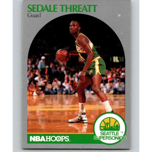 1990-91 Hoops #284 Sedale Threatt NM-MT Seattle SuperSonics Basketball Card - Basketball Card Single