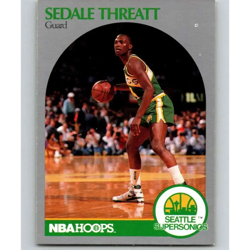 1990-91 Hoops #284 Sedale Threatt NM-MT Seattle SuperSonics Basketball Card - Basketball Card Single