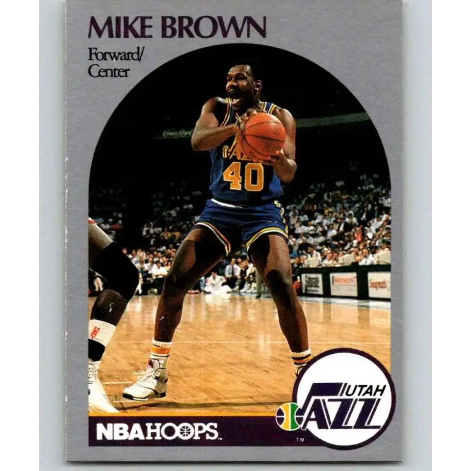 1990-91 Hoops #286 Mike Brown NM-MT Utah Jazz Basketball Card - Basketball Card Single