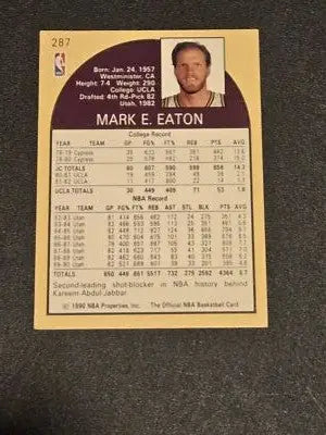 1990-91 Hoops #287 Mark Eaton - Basketball Card Single