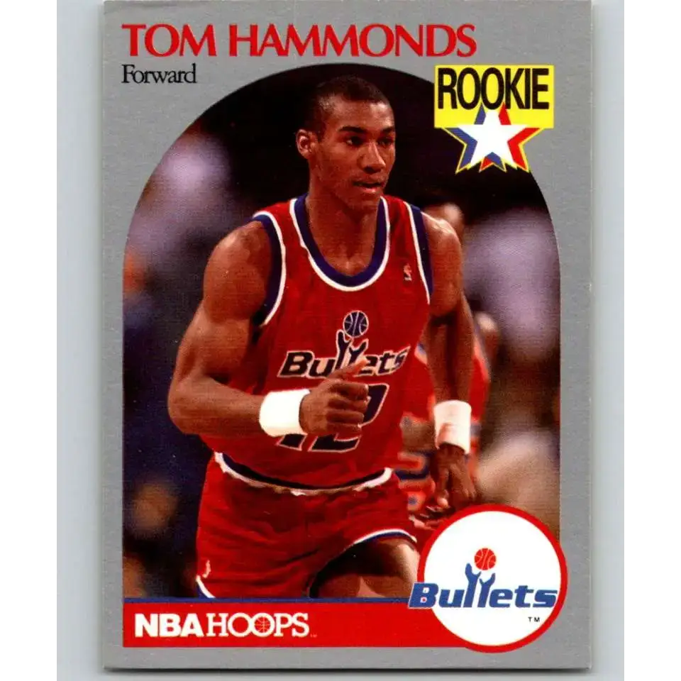 1990-91 Hoops #298a Tom Hammonds ERR NM-MT RC Rookie Washington Bullets Basketball Card - Basketball Card Single