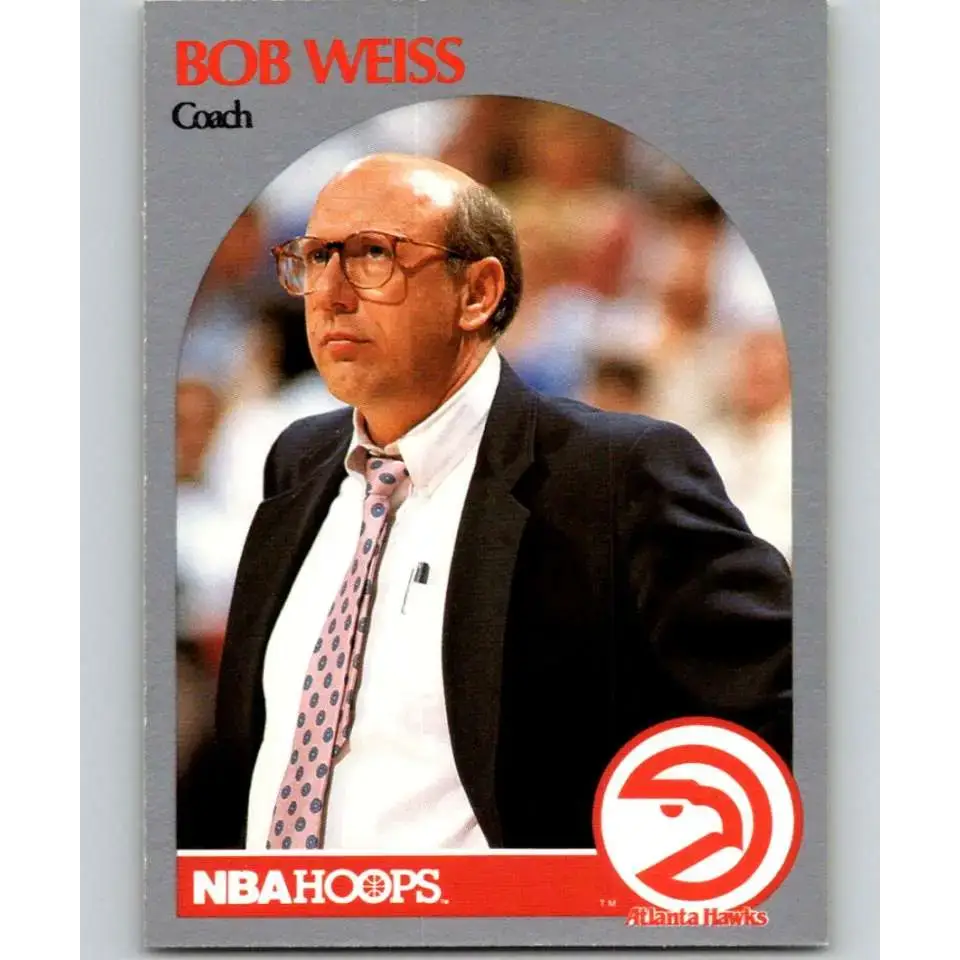 1990-91 Hoops #305 Bob Weiss CO NM-MT Atlanta Hawks Basketball Card - Basketball Card Single
