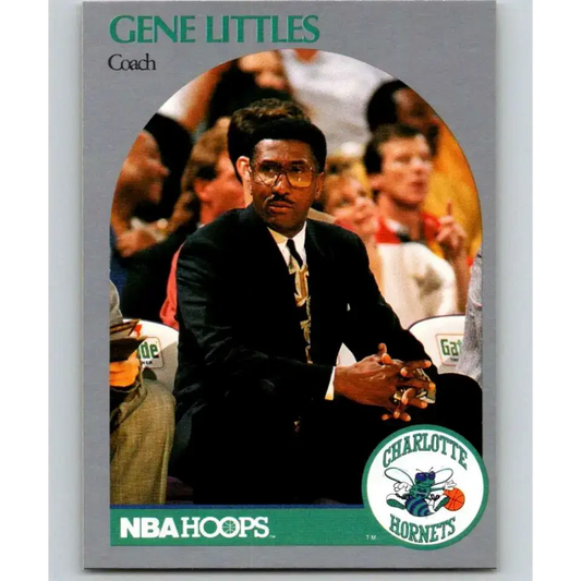 1990-91 Hoops #307 Gene Littles CO NM-MT Charlotte Hornets Basketball Card - Basketball Card Single