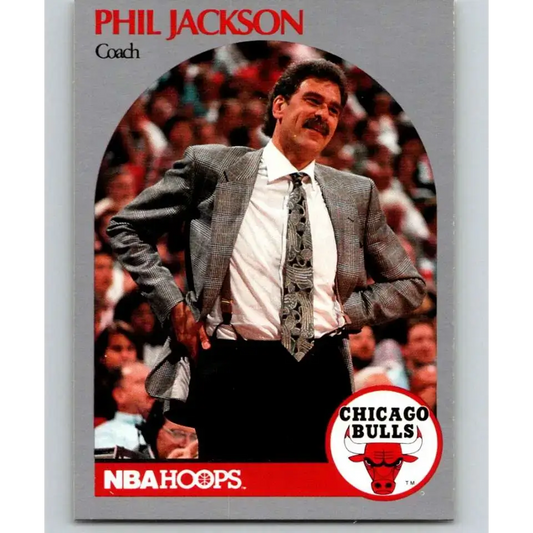 1990-91 Hoops #308 Phil Jackson CO NM-MT Chicago Bulls Basketball Card - Basketball Card Single
