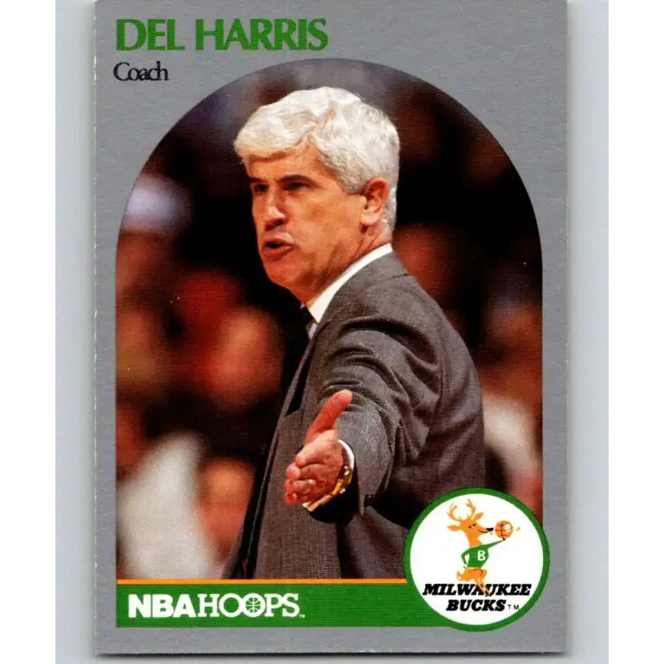 1990-91 Hoops #319 Del Harris CO NM-MT Milwaukee Bucks Basketball Card - Basketball Card Single