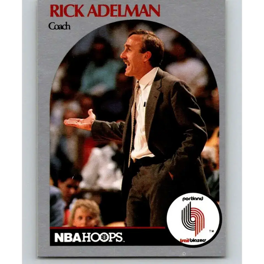 1990-91 Hoops #326 Rick Adelman CO NM-MT Portland Trail Blazers Basketball Card - Basketball Card Single