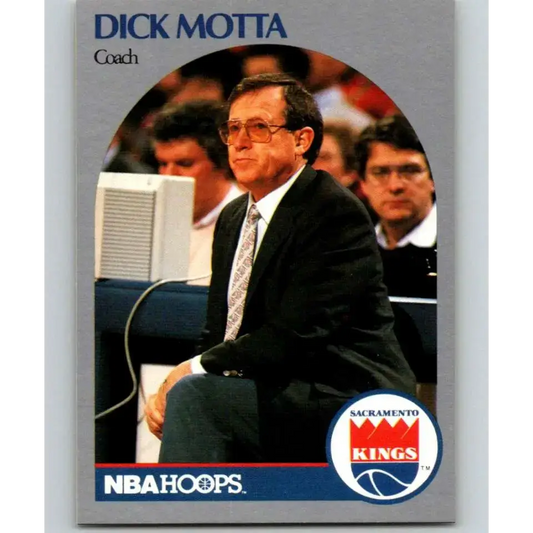 1990-91 Hoops #327 Dick Motta CO NM-MT Sacramento Kings Basketball Card - Basketball Card Single
