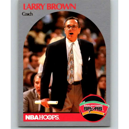 1990-91 Hoops #328 Larry Brown CO NM-MT San Antonio Spurs Basketball Card - Basketball Card Single