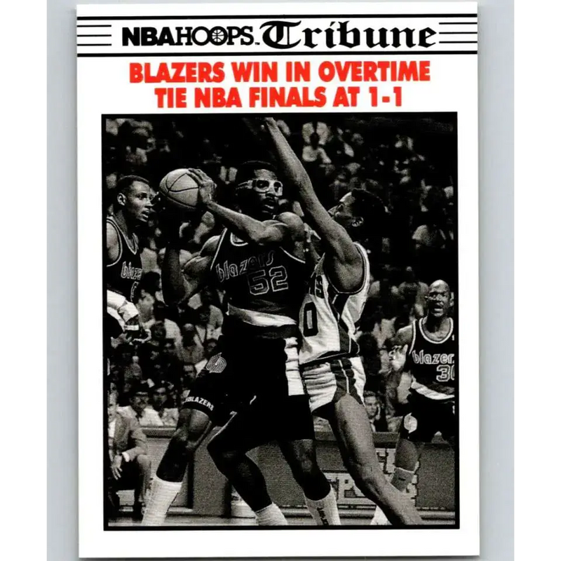 1990-91 Hoops #338 NBA Final Game 2 NM-MT Detroit Pistons/Portland Trail Blazers Basketball Card - Basketball Card