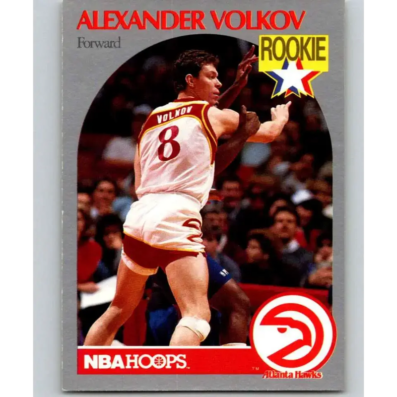 1990-91 Hoops #34 Alexander Volkov NM-MT RC Rookie Atlanta Hawks Basketball Card - Basketball Card Single