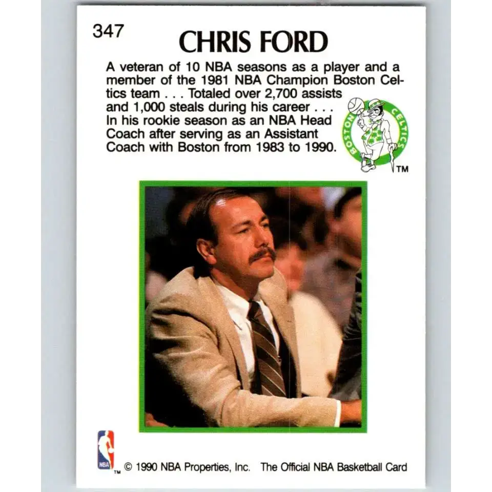 1990-91 Hoops #347 Chris Ford CO NM-MT Boston Celtics Basketball Card - Basketball Card Single