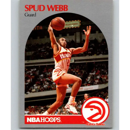 1990-91 Hoops #35 Spud Webb NM-MT Atlanta Hawks Basketball Card - Basketball Card Single