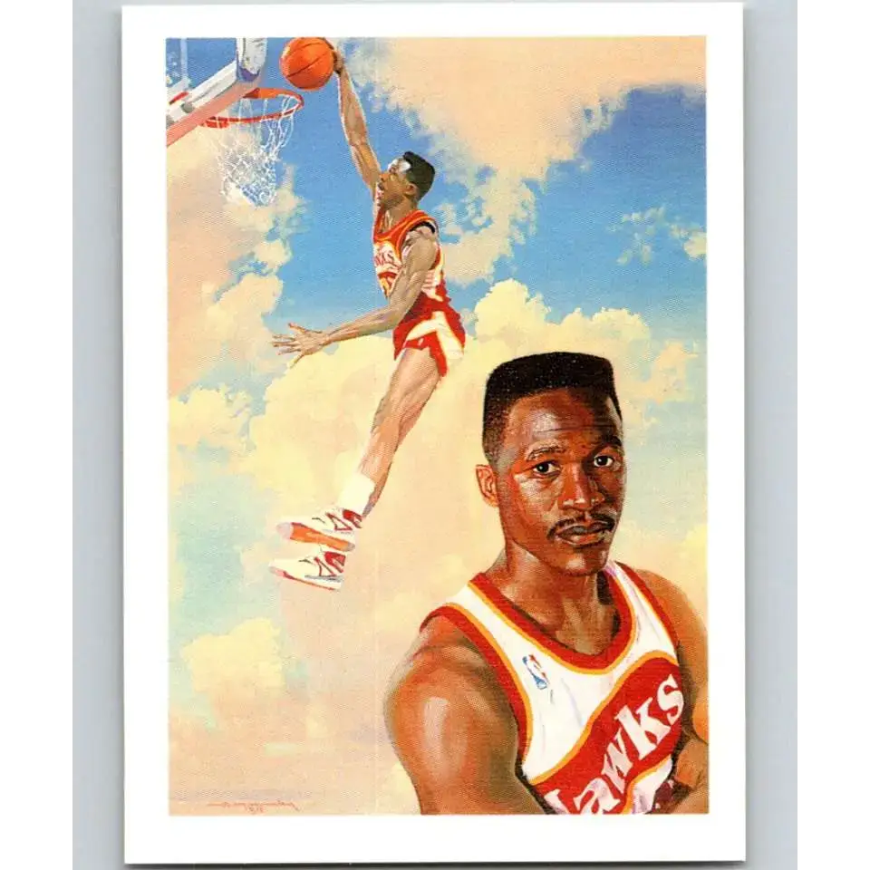 1990-91 Hoops #355 Dominique Wilkins TC NM-MT Atlanta Hawks Basketball Card - Basketball Card Single