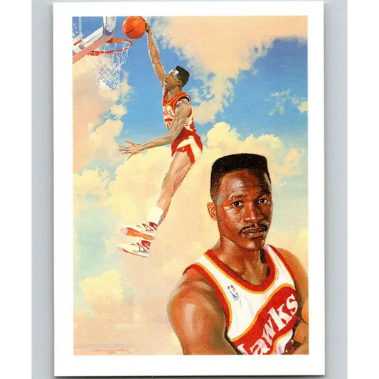 1990-91 Hoops #355 Dominique Wilkins TC NM-MT Atlanta Hawks Basketball Card - Basketball Card Single