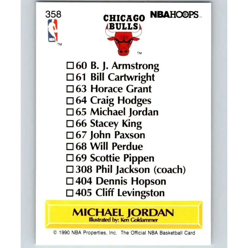 1990-91 Hoops #358 Michael Jordan TC NM-MT Chicago Bulls Basketball Card - Basketball Card Single