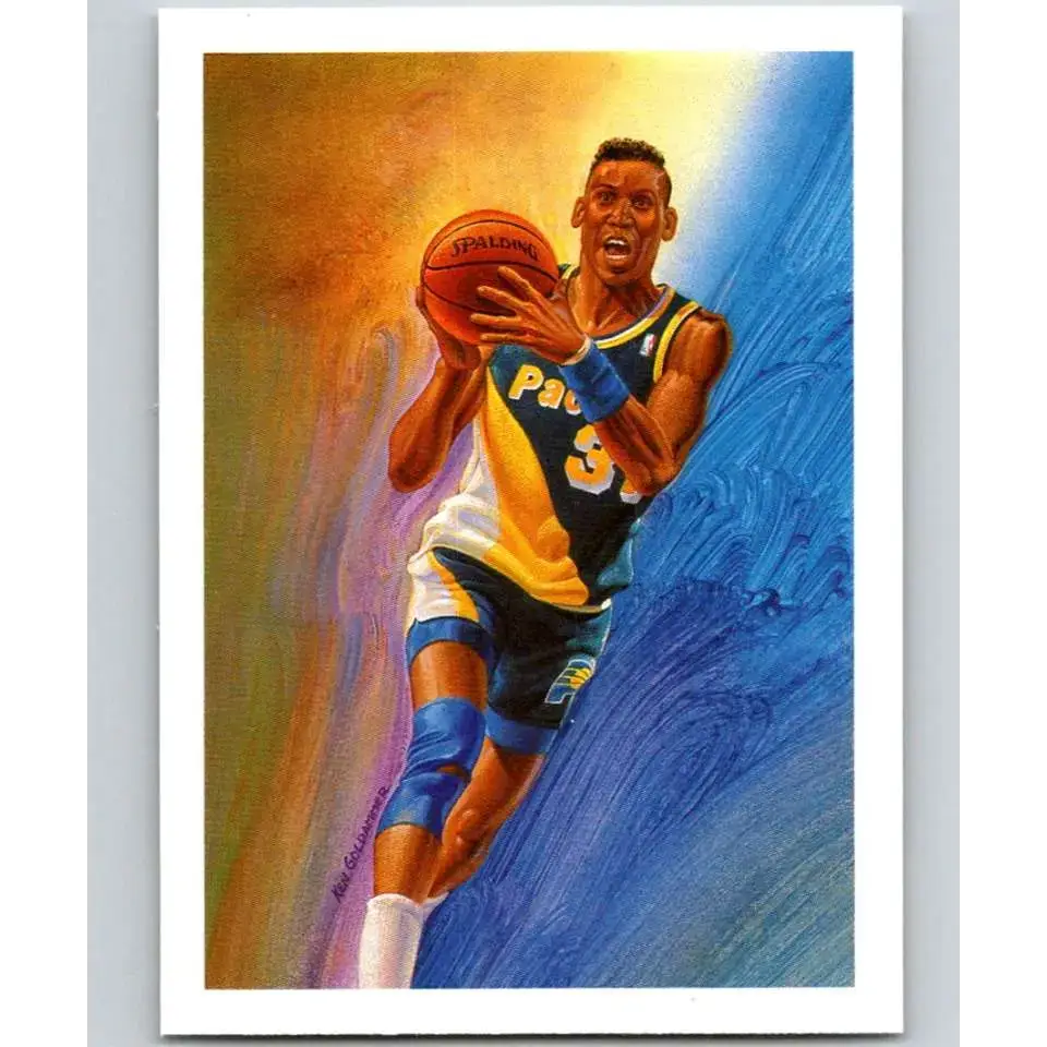 1990-91 Hoops #365 Reggie Miller TC NM-MT Indiana Pacers Basketball Card - Basketball Card Single