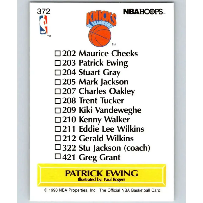 1990-91 Hoops #372 Patrick Ewing TC NM-MT New York Knicks Basketball Card - Basketball Card Single