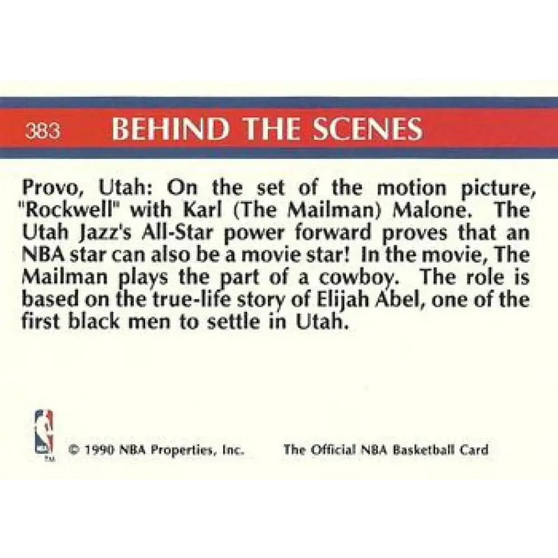1990-91 Hoops #383 Karl Malone NM-MT Utah Jazz Basketball Card - Basketball Card Single