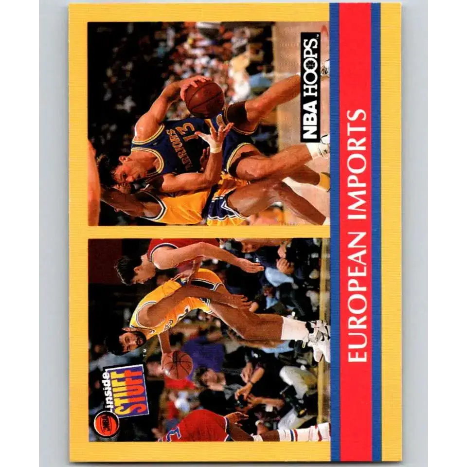 1990-91 Hoops #384 Vlade Divac/Sarunas Marciulionis NM-MT Los Angeles Lakers/Golden State Warriors Basketball Card