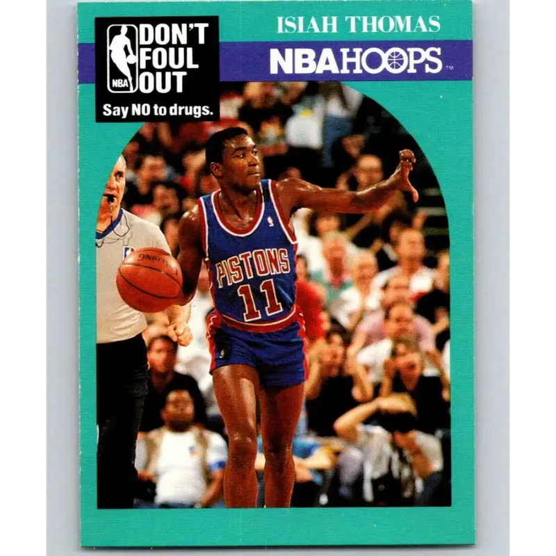 1990-91 Hoops #389 Isiah Thomas NM-MT Detroit Pistons Basketball Card - Basketball Card Single